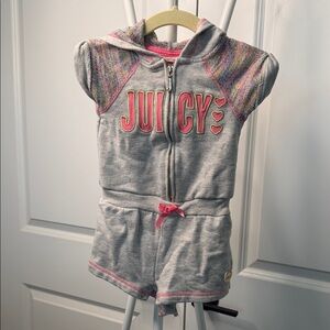 Juicy Couture Gray Romper with Pink Details